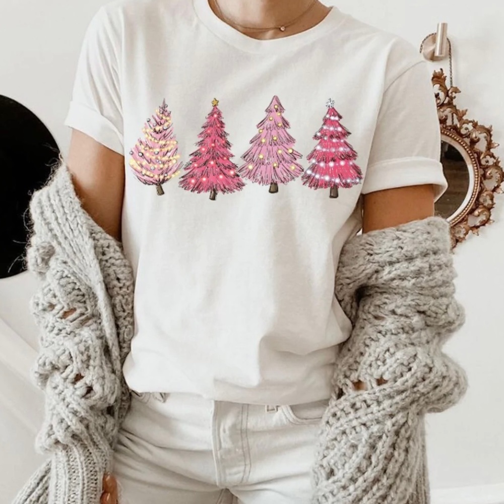 Pink Christmas Trees T—Shirt